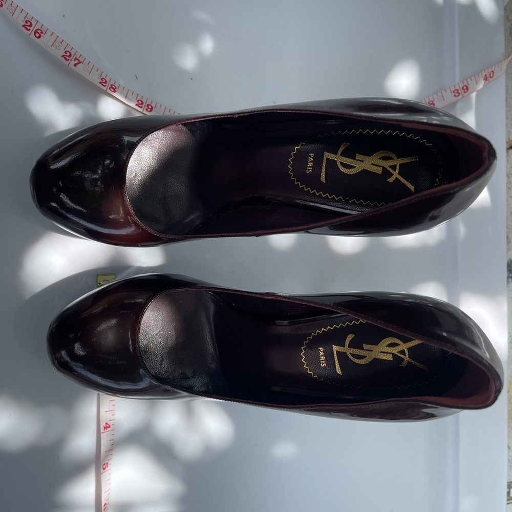 Yves Saint Laurent Dark Red Leather Heels